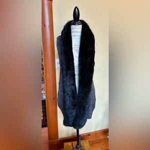 Faux fur long vest